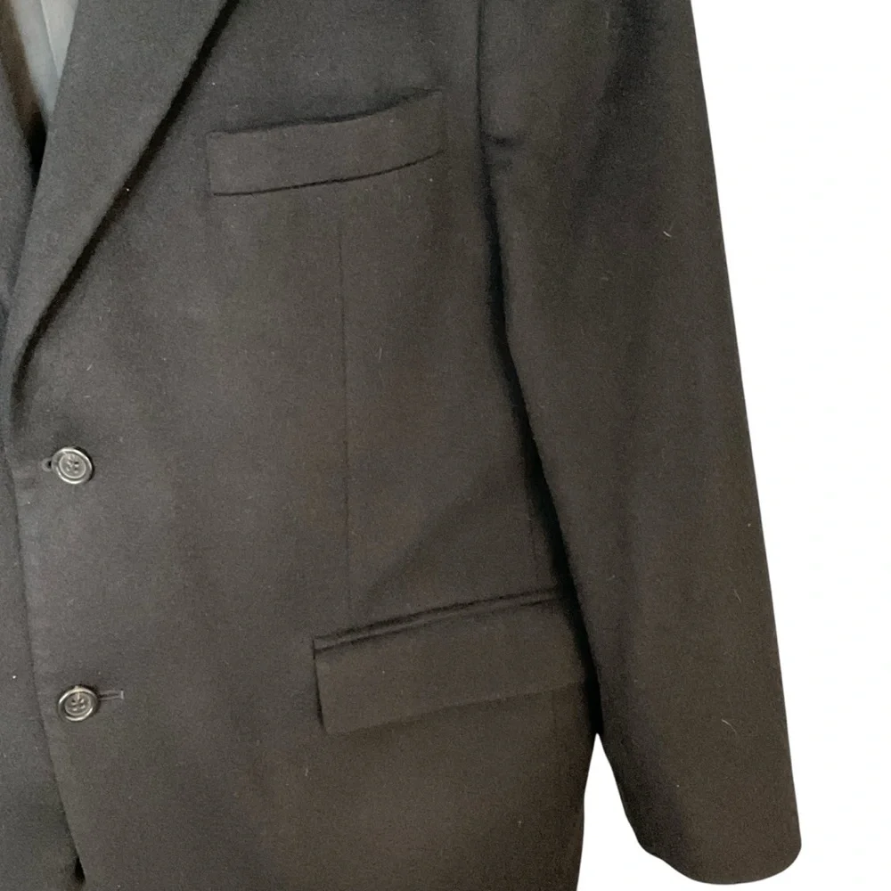 Pavone Men's Black 2 Button 100% Pure Cashmere Blazer Size 42 Short
